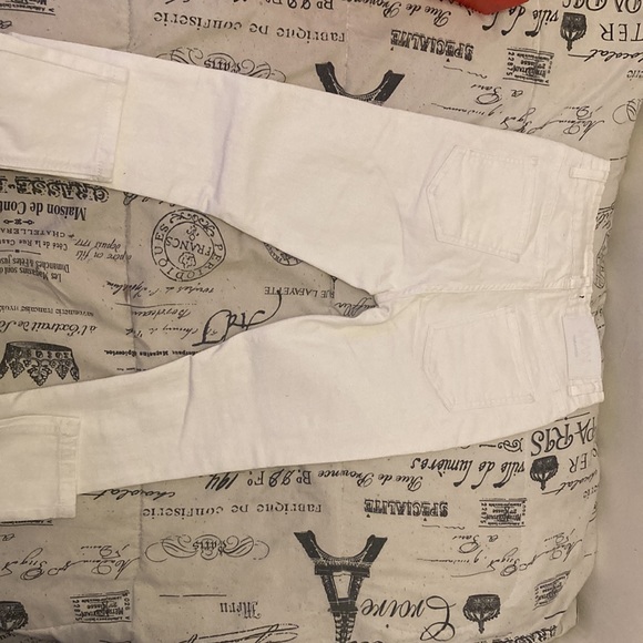 Super Skinny Biker Jeans with Rips White-30s - Picture 3 of 4